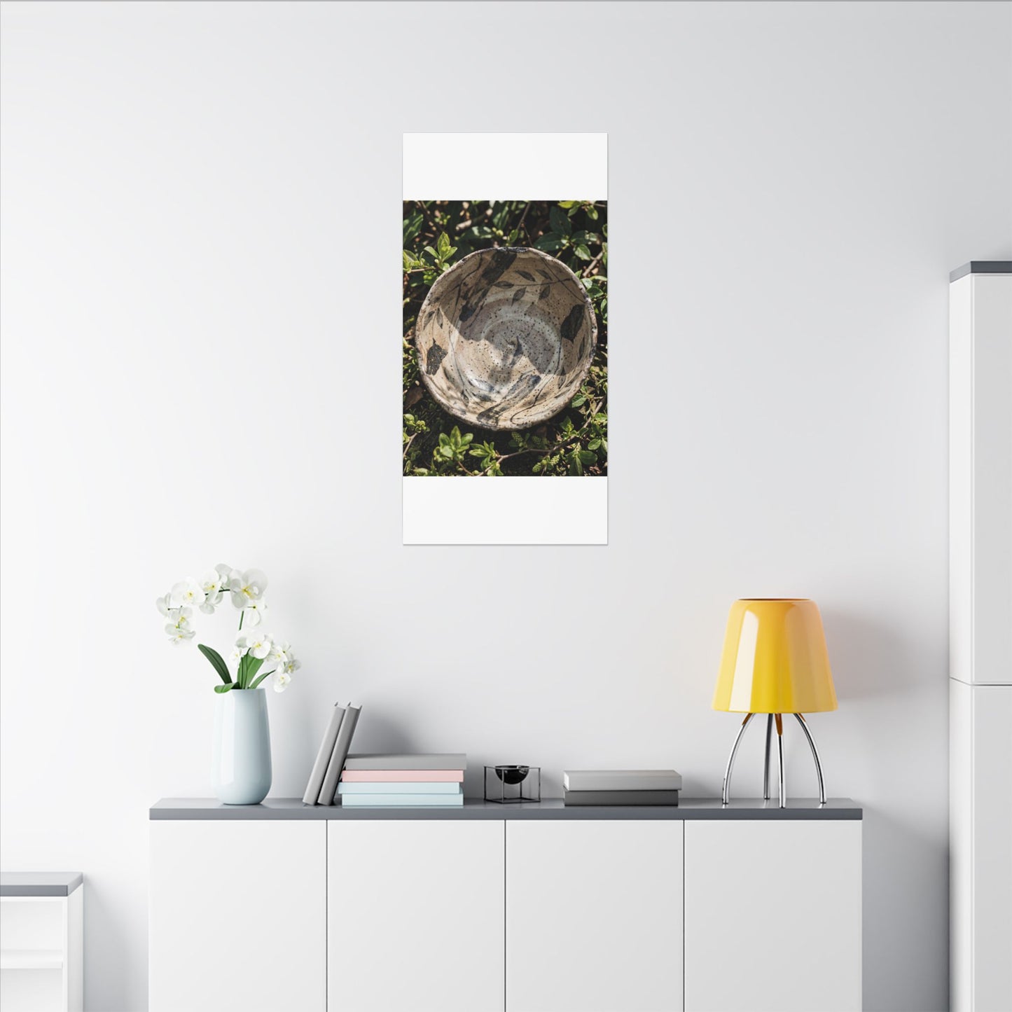 Elegant Ceramic Bowl Canvas Art - Japanese Pattern Japandi