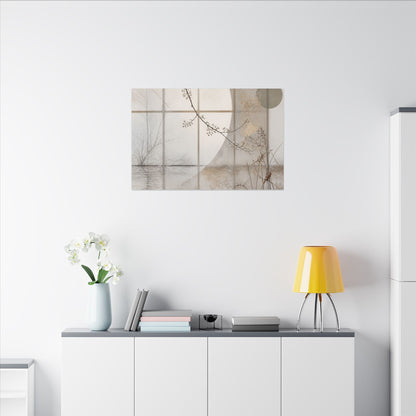 Winter Shoji Screen Japanese Pattern Canvas Art | Elegant Decor
