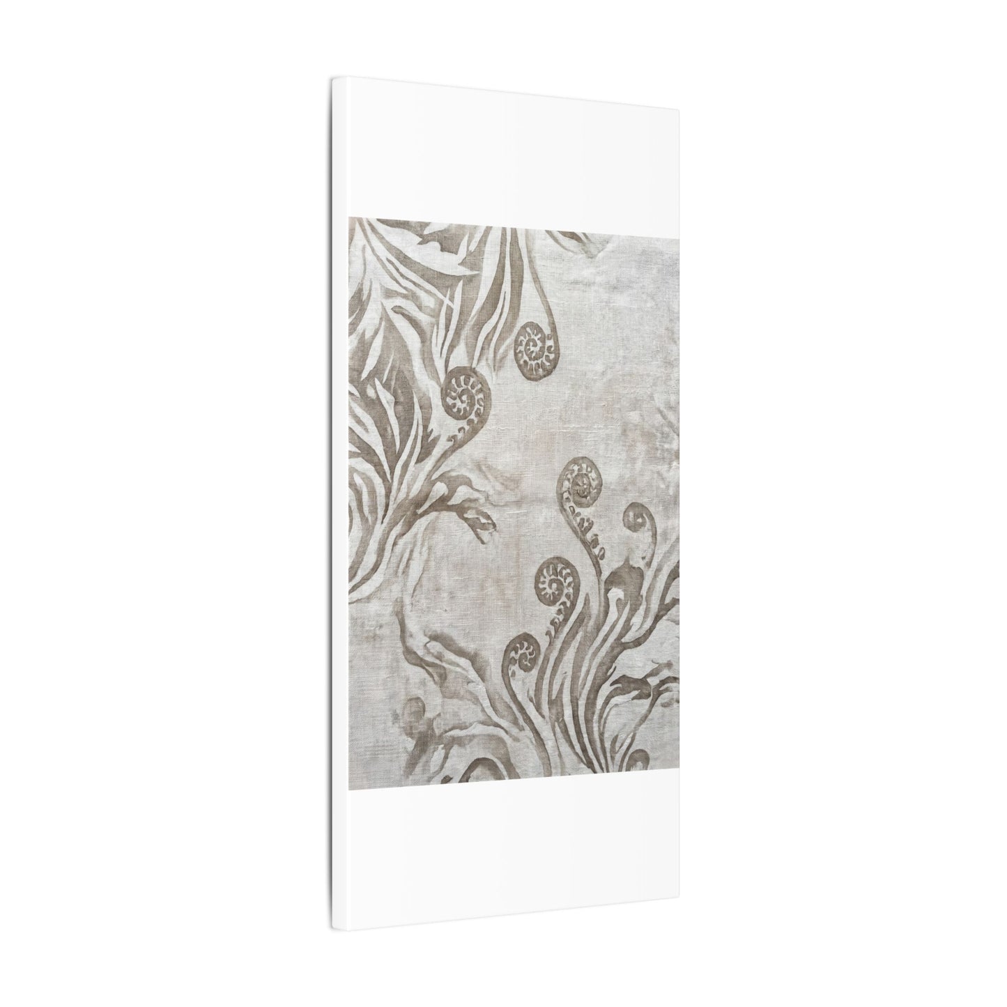 Japandi Fern Unfurling in Overcast | Japanese Pattern Canvas Art