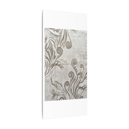 Japandi Fern Unfurling in Overcast | Japanese Pattern Canvas Art