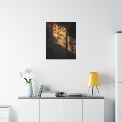 Shadow Play Canvas Art | Autumn Dark Japandi Charcoal Ink Art