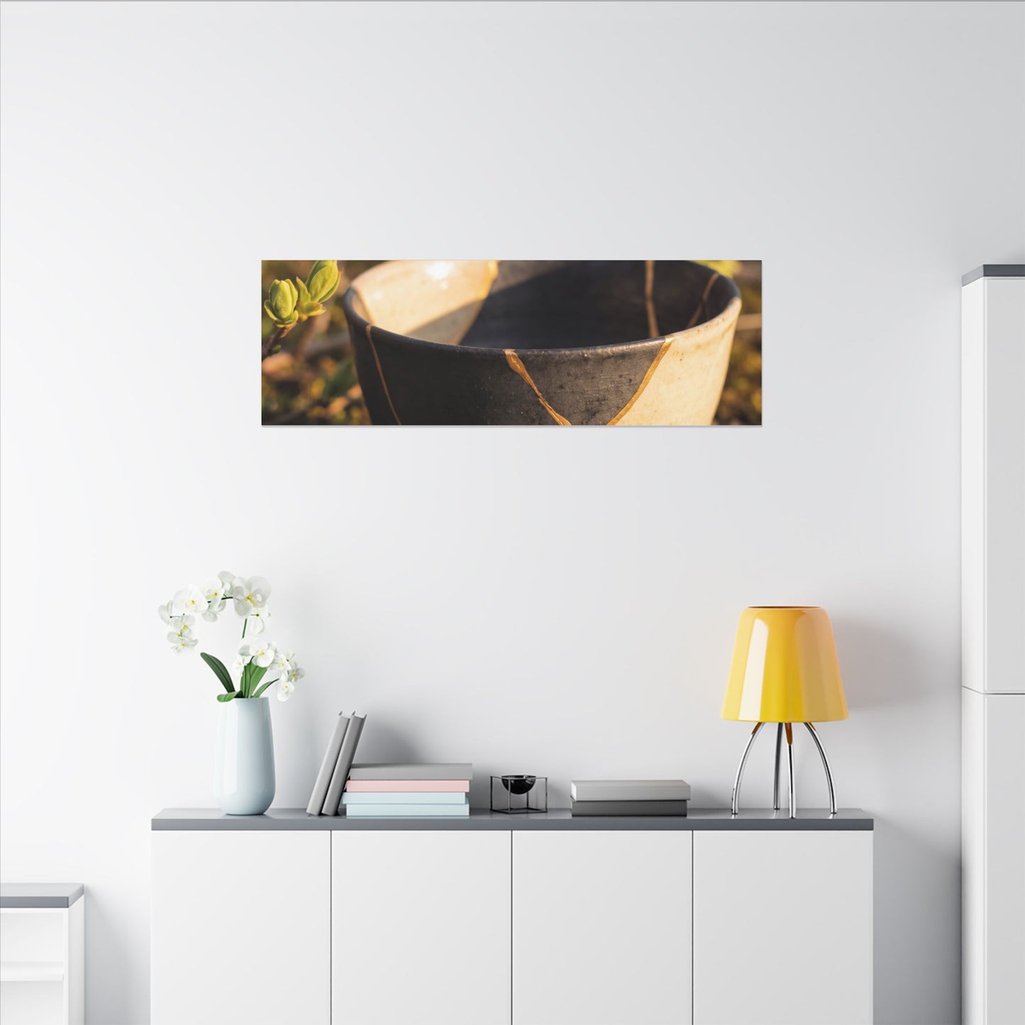 Seijaku Broken Pottery Canvas Art - Kintsugi Gold Repair