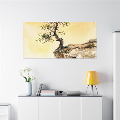 Golden Hour Pine Tree Canvas Art - Japandi Fukinsei