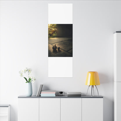 Dark Japandi Tea Ceremony in Golden Hour | Dark Texture Canvas Art