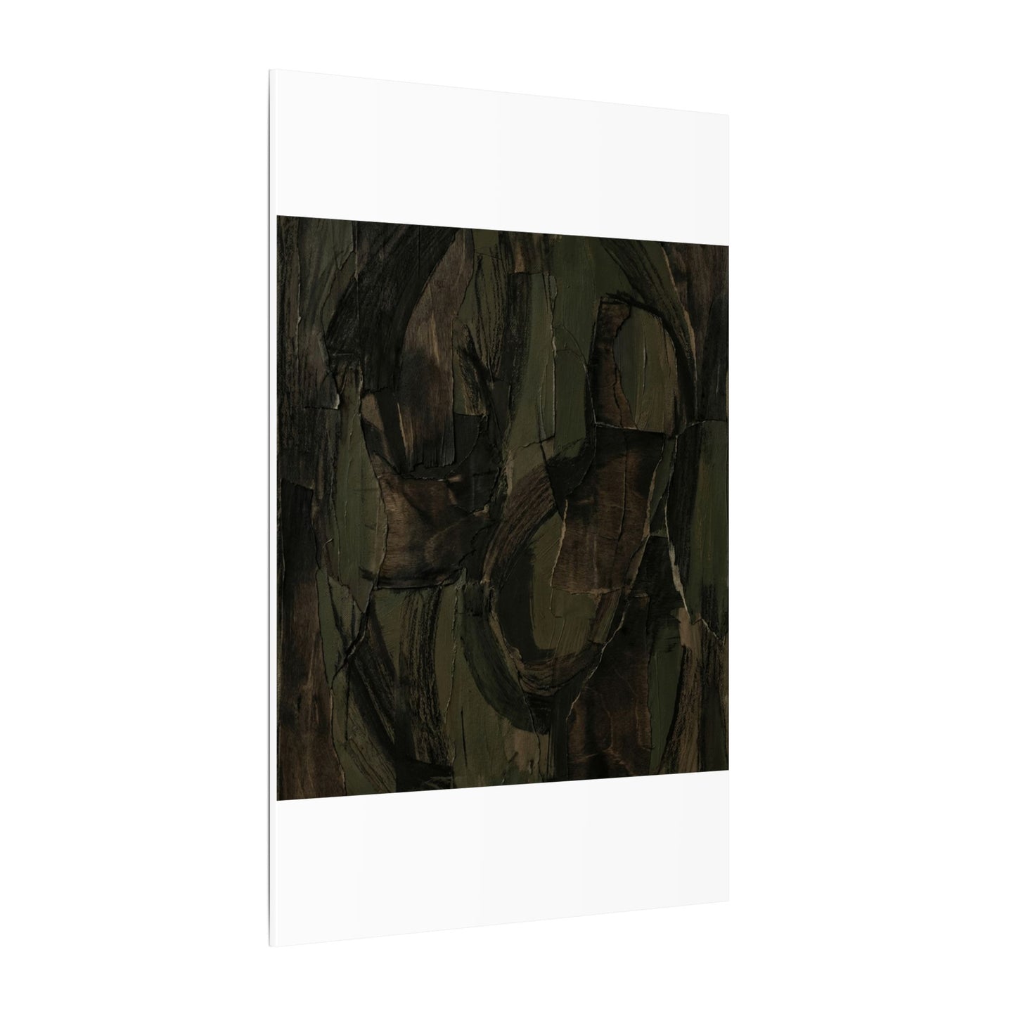 Mixed Media Dark Japandi Textured Canvas Art