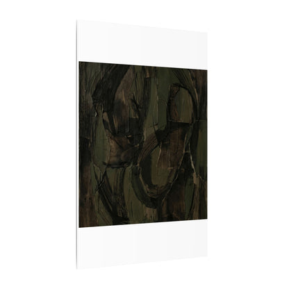 Mixed Media Dark Japandi Textured Canvas Art
