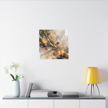 Cracked Earth Autumn Canvas Art | Japandi Warm Design