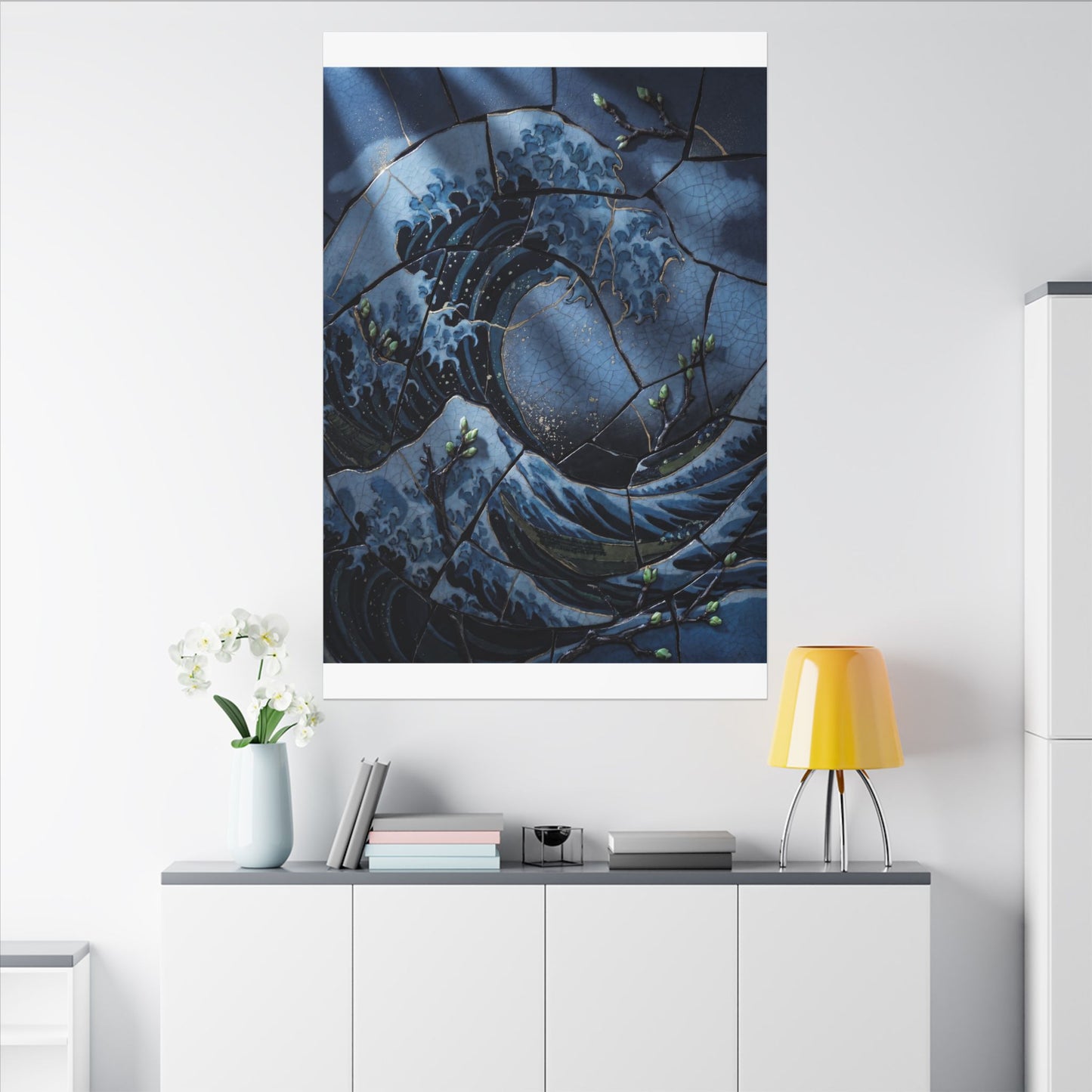 Ocean Wave Spring Canvas Art | Kintsugi Artful Design