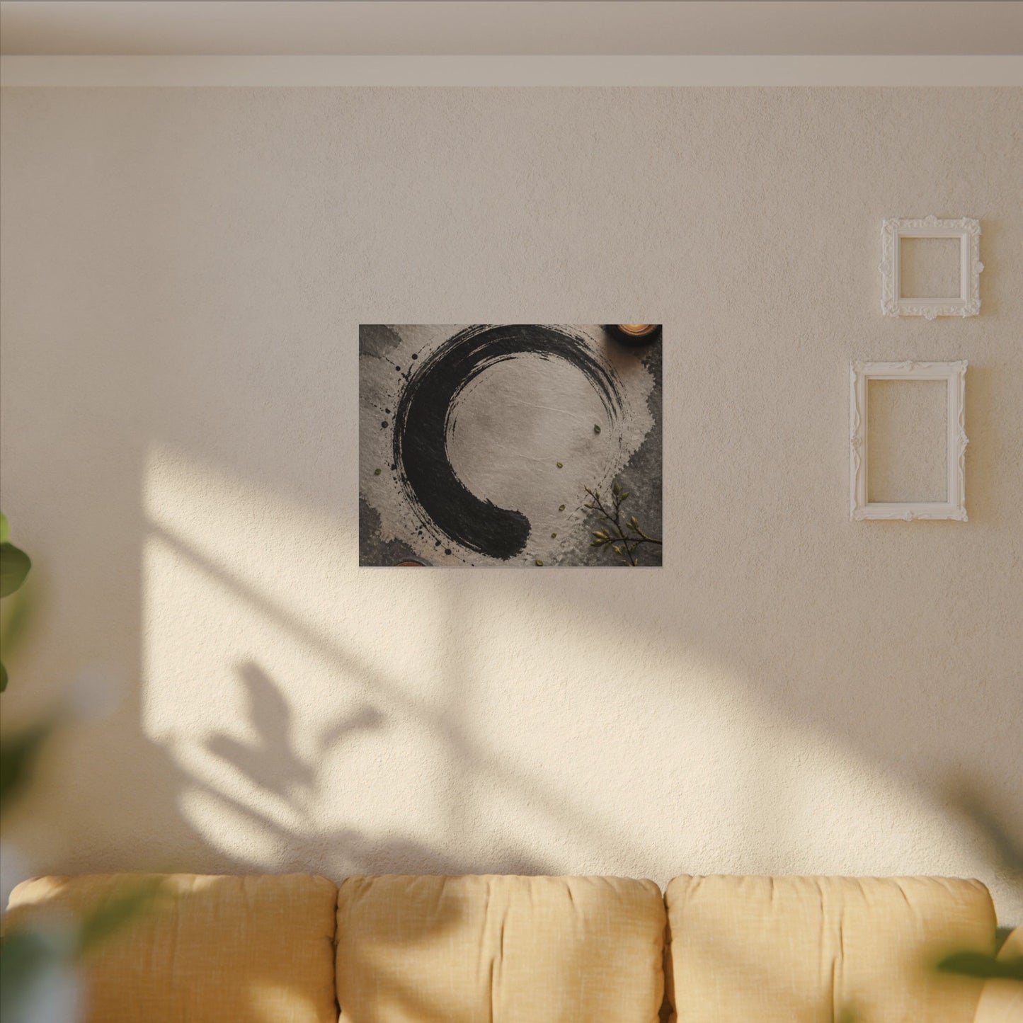 Candlelight Ink Brushstroke Canvas Art - Zen Ma