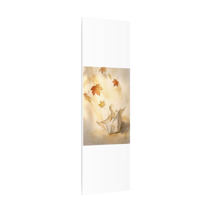 Japandi Paper Fold in Golden Hour | Watercolor Canvas Art
