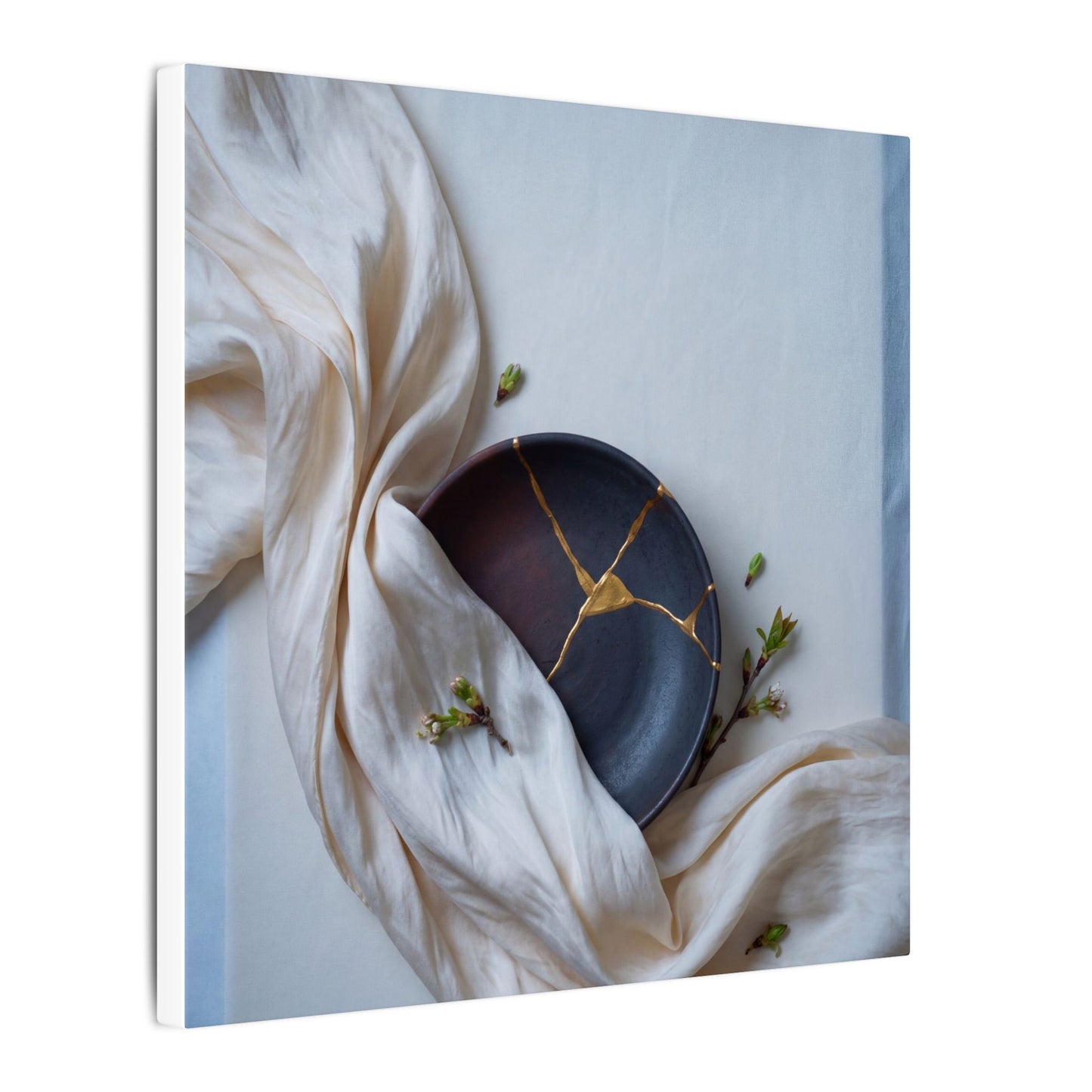 Ma Silk Drape Canvas Art - Kintsugi Gold Repair