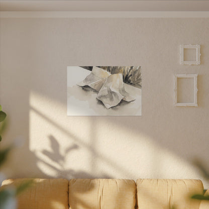 Paper Fold Watercolor Canvas Art | Warm Japandi Art