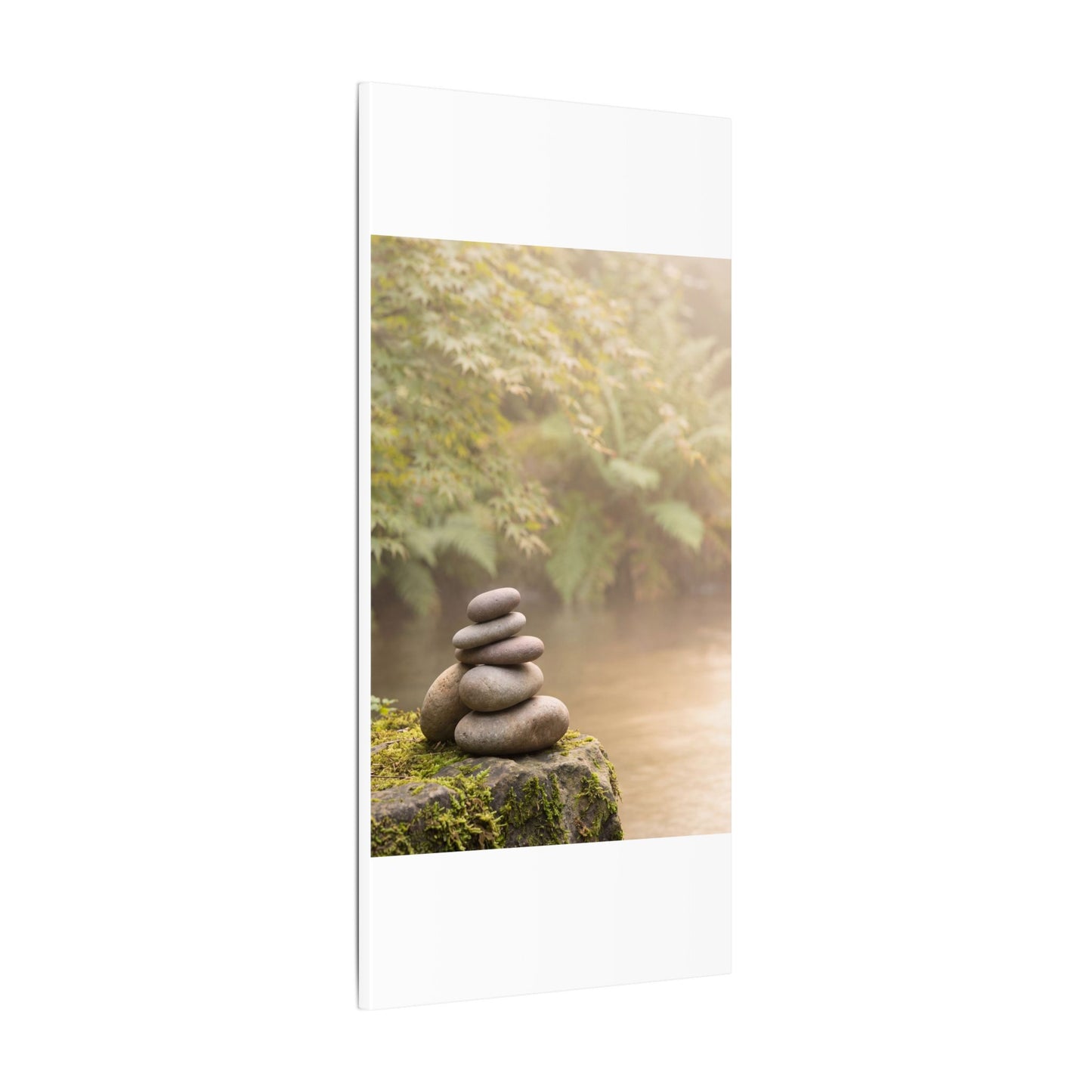 Cozy River Stones Canvas Art - Japanese Pattern Japandi