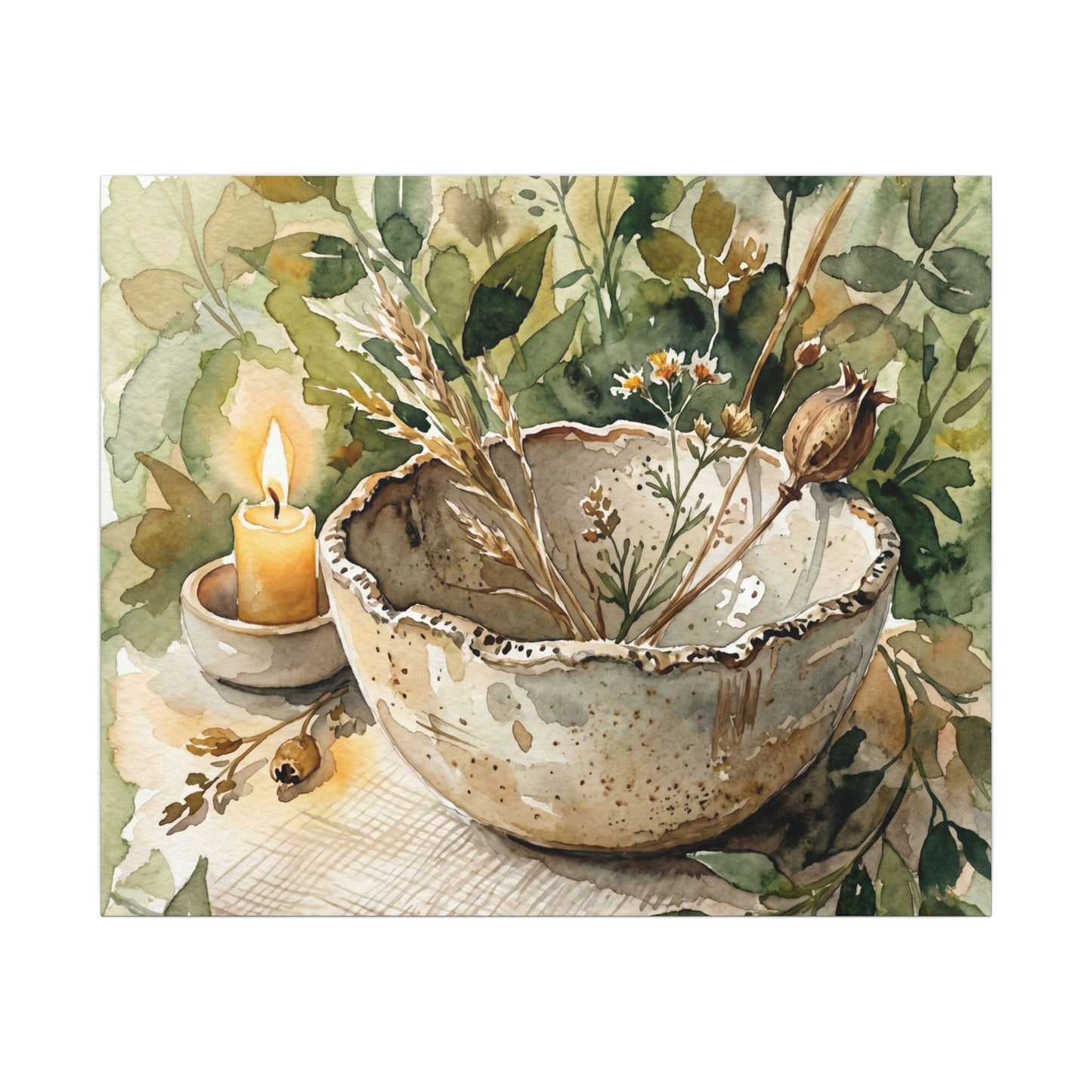 Ceramic Bowl Summer Canvas Art | Japandi Elegant Design
