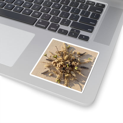 Warm Dried Flowers Sticker - Japanese Pattern Japandi