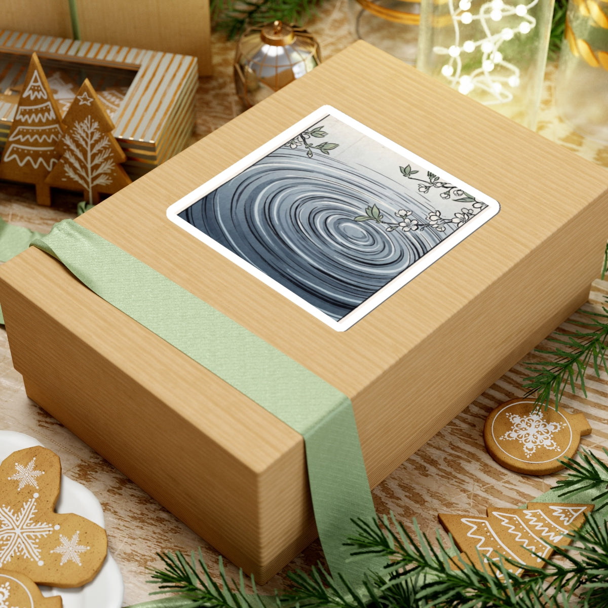 Water Ripple Spring Sticker | Zen Peaceful Design Art Print
