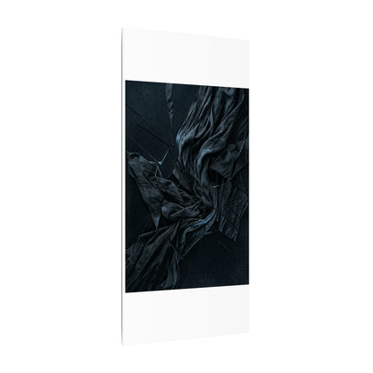 Dark Japandi Silk Drape in Moonlight | Moody Minimal Canvas Art