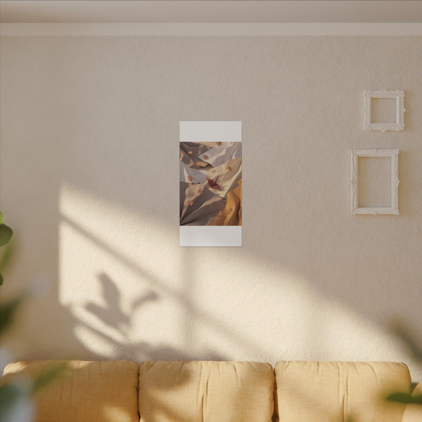 Autumn Paper Fold Minimal Line Canvas Art | Cozy Decor