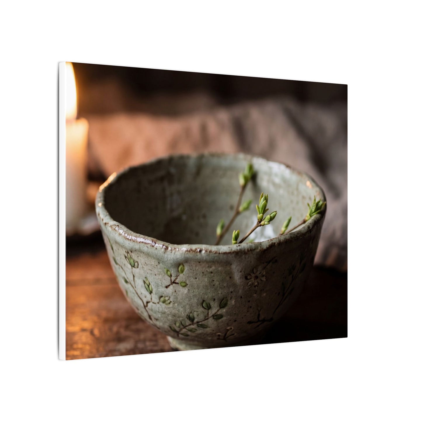 Ceramic Bowl Spring Canvas Art | Japandi Neutral Design