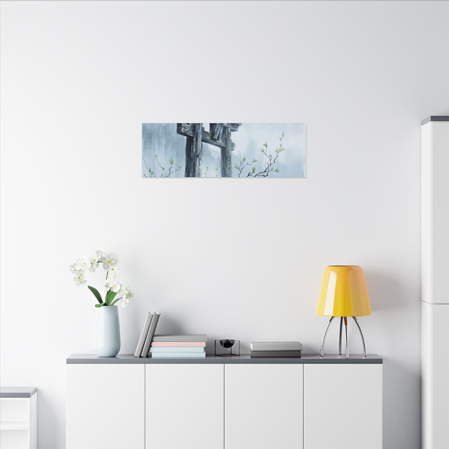Torii Gate Canvas Art | Spring Zen Sumi E Art