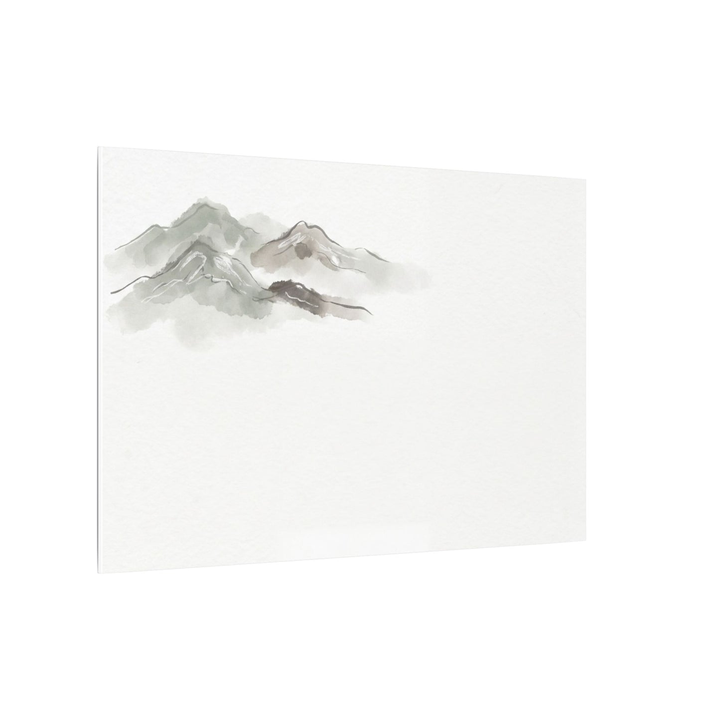 Winter Mountain Mist Minimal Line Canvas Art | Elegant Decor