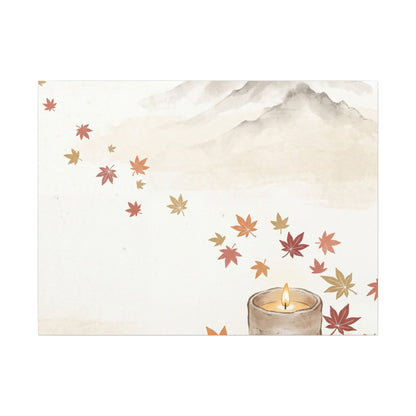 Earthy Mountain Mist Canvas Art - Japanese Pattern Japandi