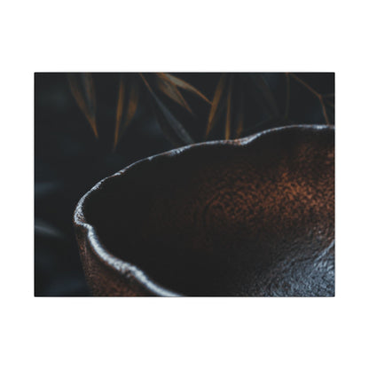 Luxurious Ceramic Bowl Canvas Art - Shadow Zen Dark Japandi