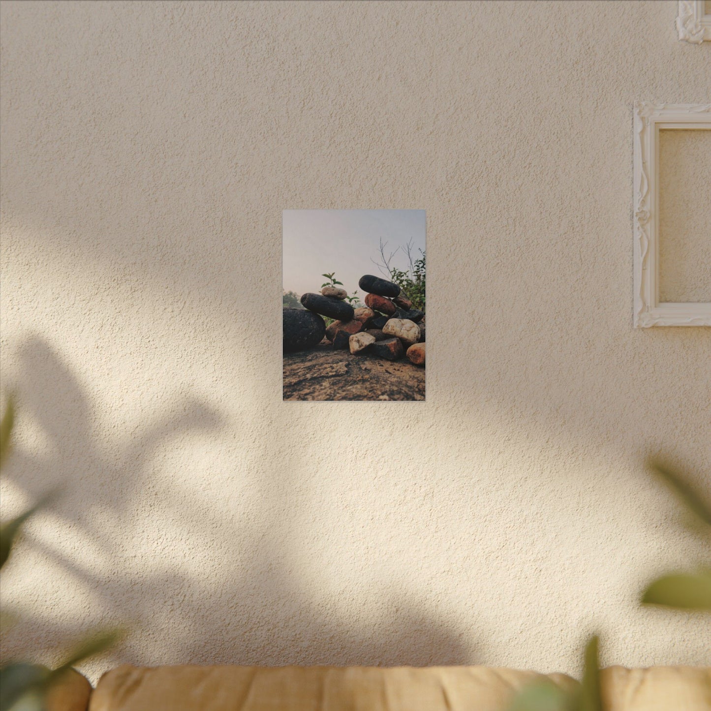 River Stones Canvas Art | Spring Kintsugi Broken Beauty Art