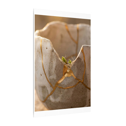 Golden Hour Broken Pottery Canvas Art - Japandi Kanso
