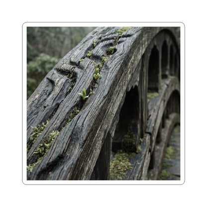 Wooden Bridge Spring Sticker | Japandi Earthy Design Art Print