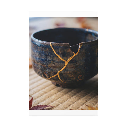 Tea Ceremony Autumn Canvas Art | Kintsugi Healing Design