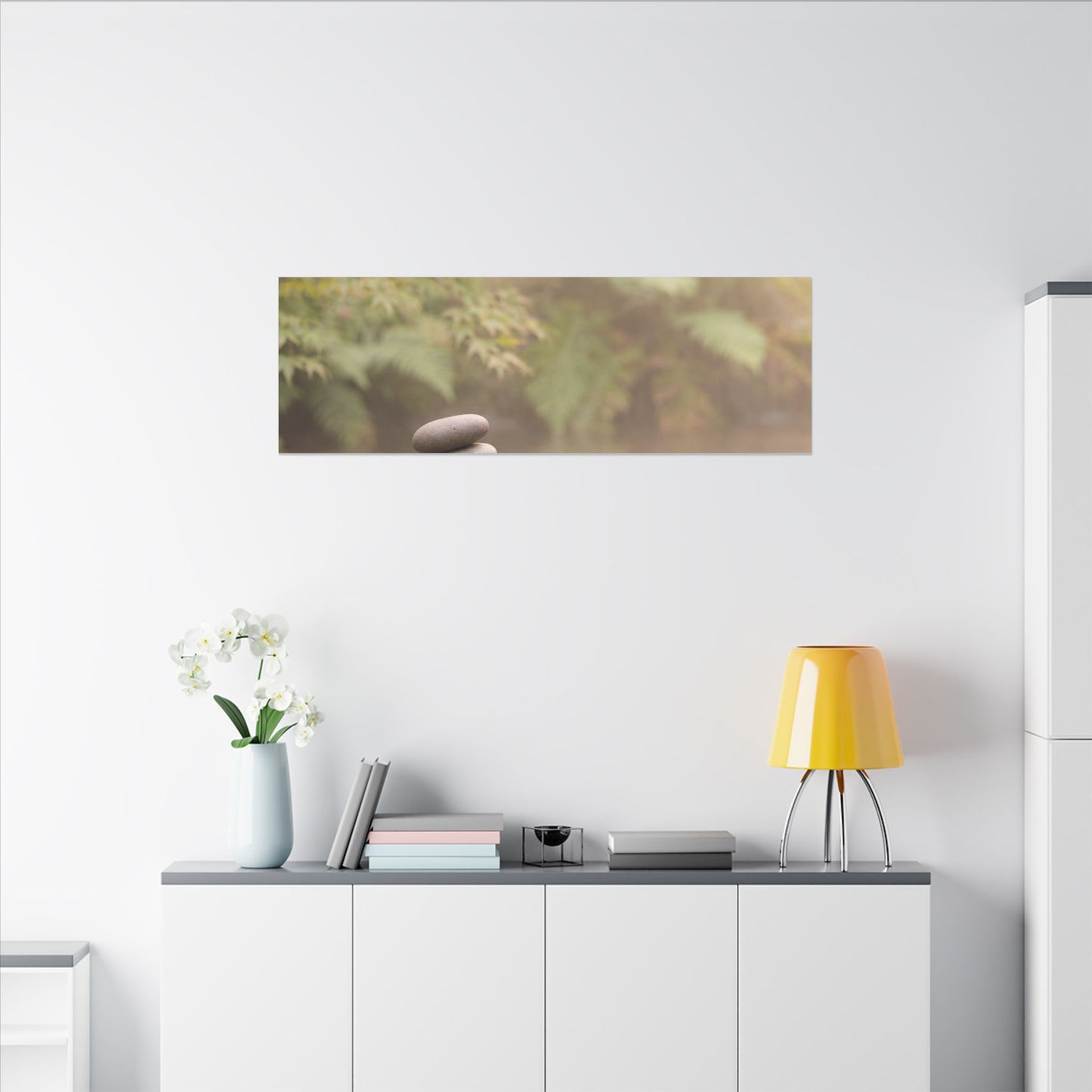 Cozy River Stones Canvas Art - Japanese Pattern Japandi