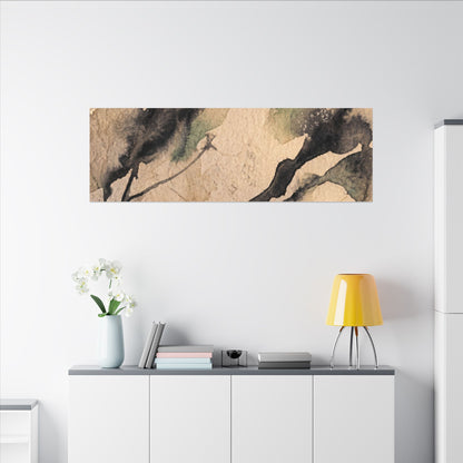 Japandi Shadow Play in Golden Hour | Watercolor Canvas Art