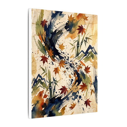 Golden Hour Ink Brushstroke Canvas Art - Zen Shibui