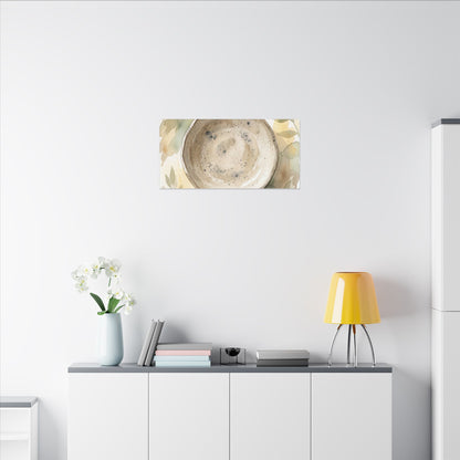 Ceramic Bowl Watercolor Canvas Art | Warm Japandi Art