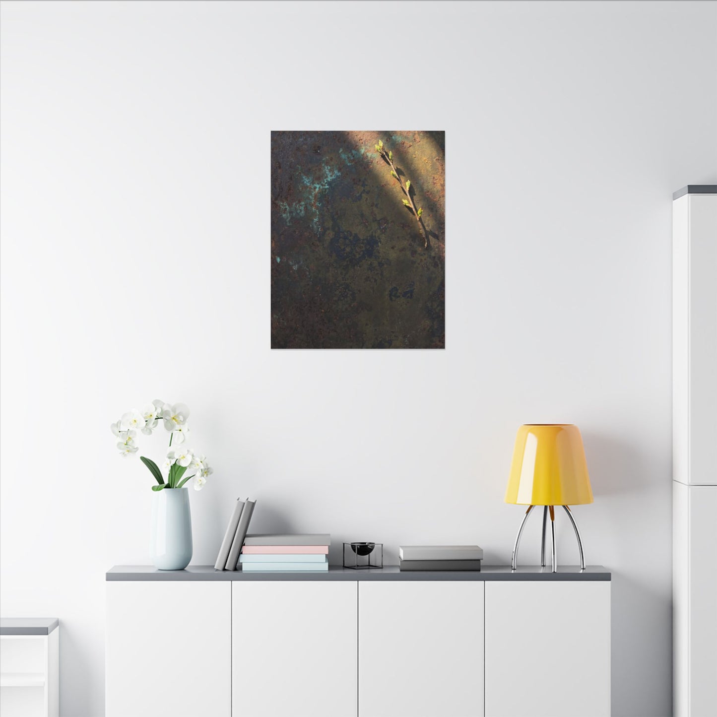 Golden Hour Rust Patina Canvas Art - Dark Japandi Ma
