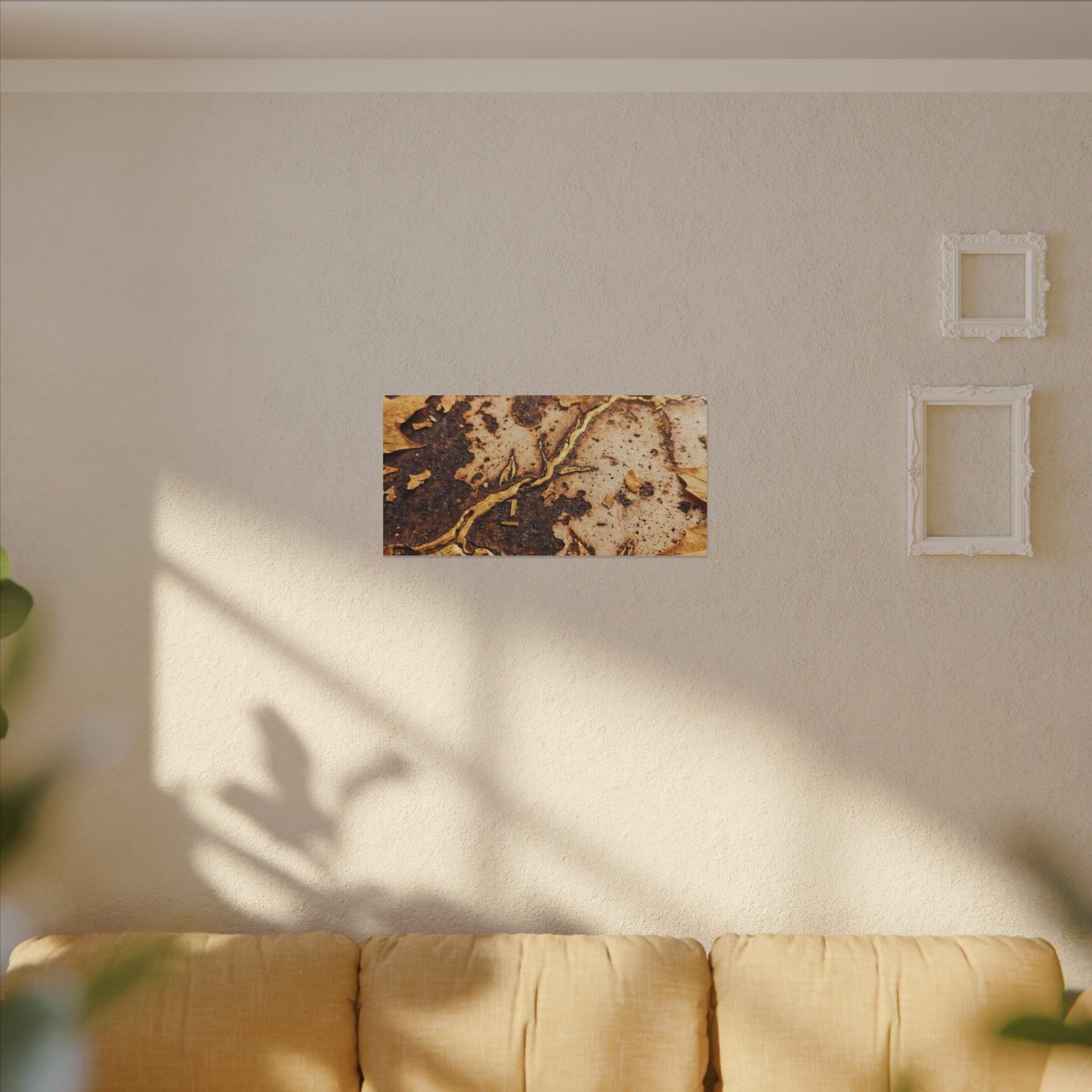 Kintsugi Rust Patina in Golden Hour | Gold Vein Canvas Art