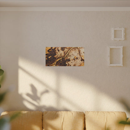 Kintsugi Rust Patina in Golden Hour | Gold Vein Canvas Art