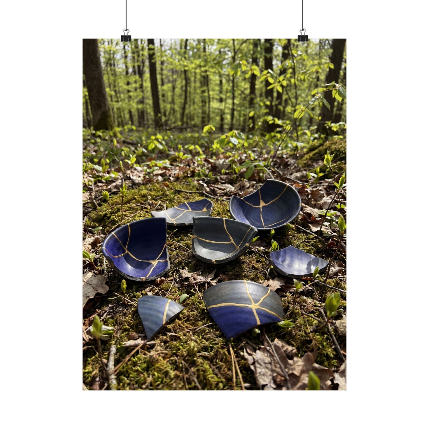 Broken Pottery Spring Wall Art Print | Kintsugi Philosophical Design