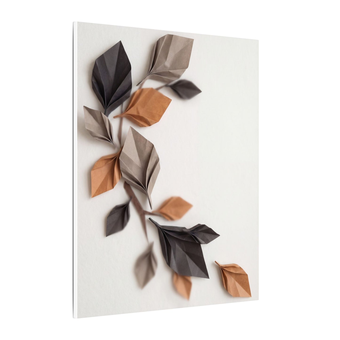 Paper Fold Autumn Canvas Art | Japandi Earthy Design