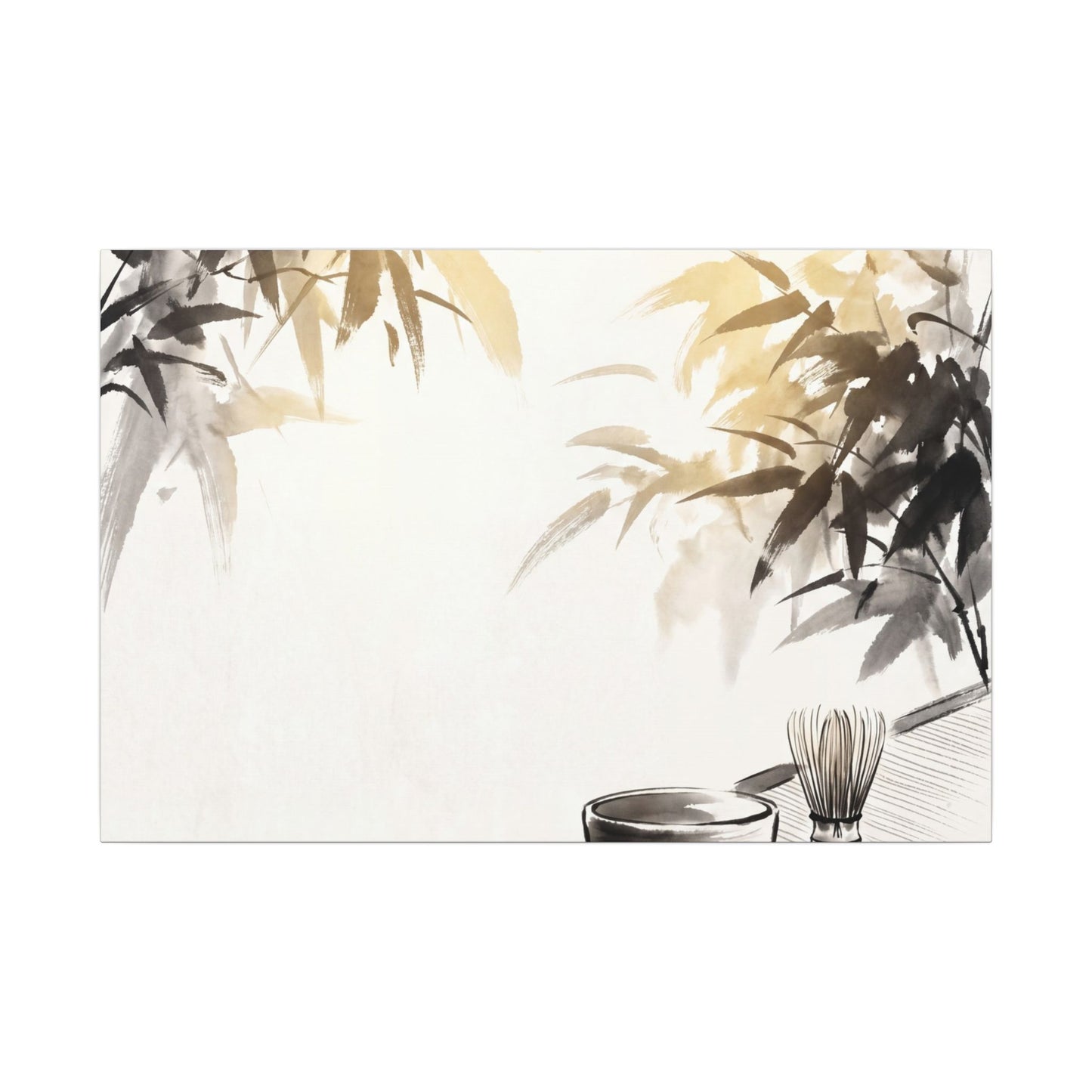 Tea Ceremony Sumi E Canvas Art | Serene Zen Art