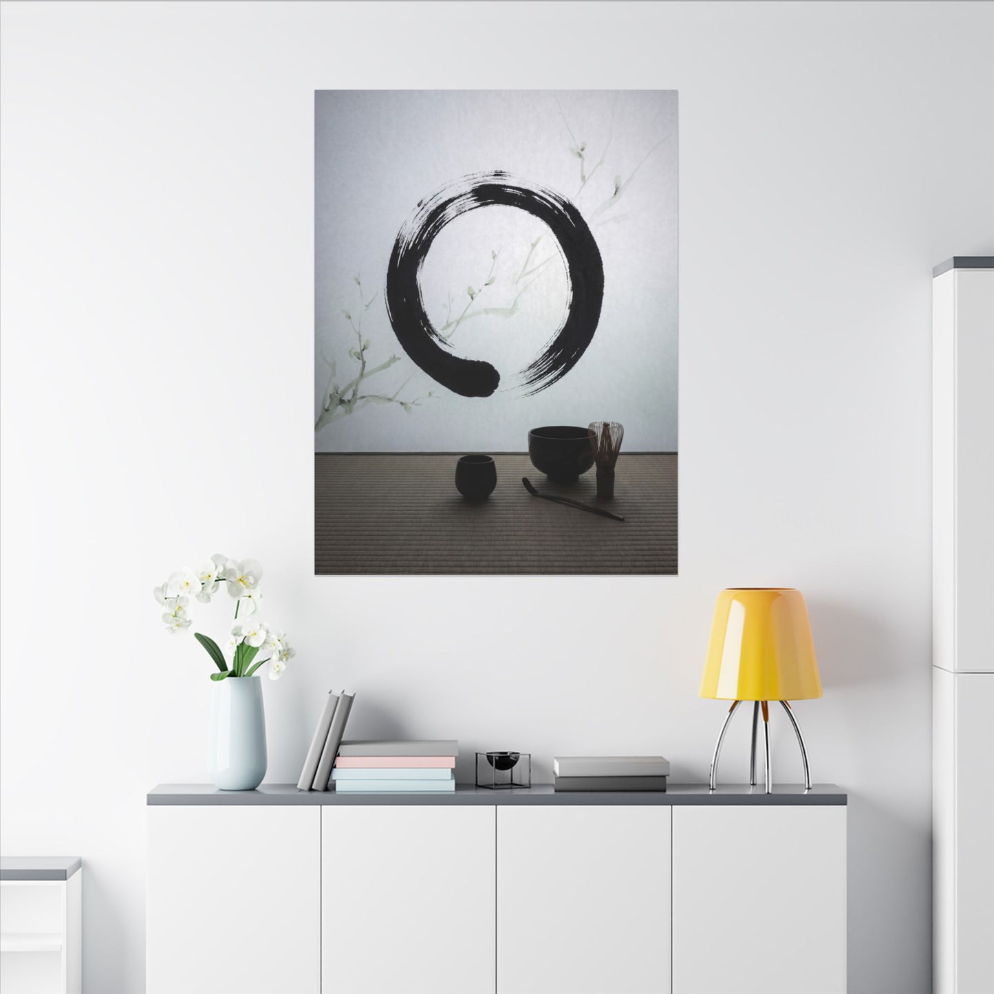 Tea Ceremony Enso Canvas Art | Peaceful Zen Art