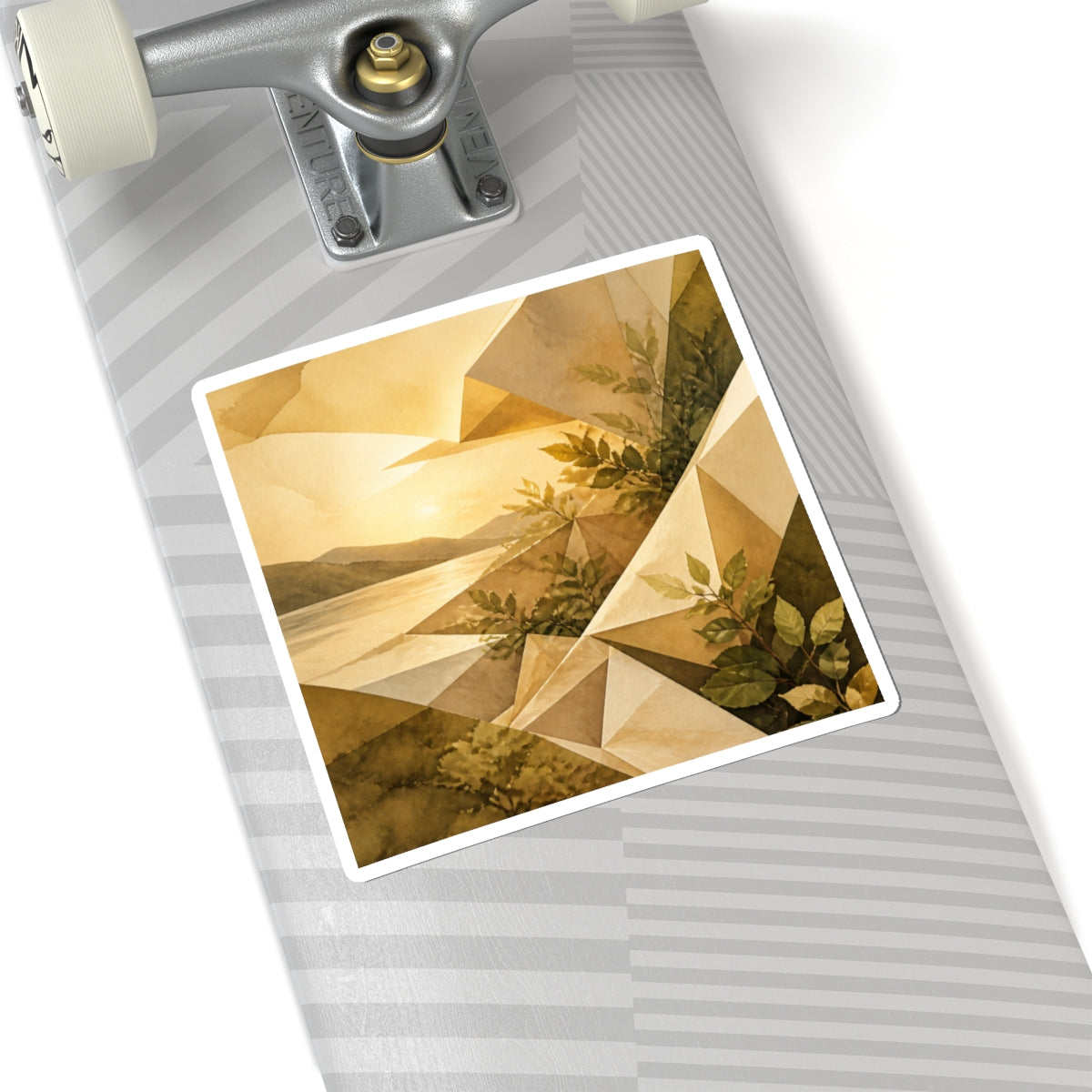 Japandi Paper Fold in Golden Hour | Watercolor Sticker