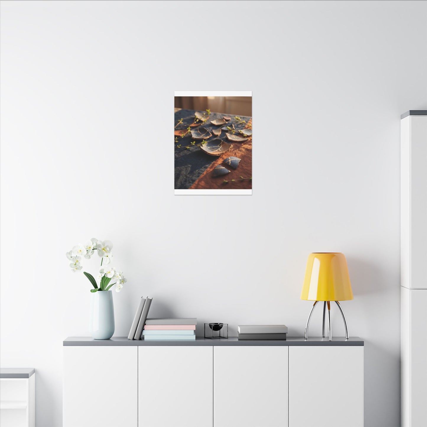 Spring Broken Pottery Gold Vein Canvas Art | Philosophical Decor