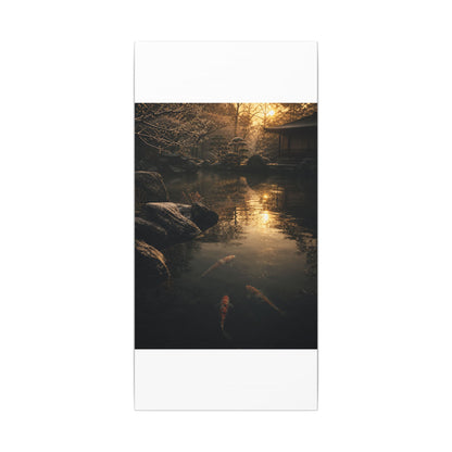 Winter Koi Pond Shadow Zen Canvas Art | Bold Decor