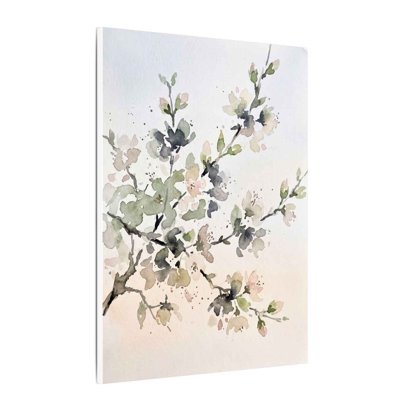 Cherry Blossom Watercolor Canvas Art | Elegant Japandi Art