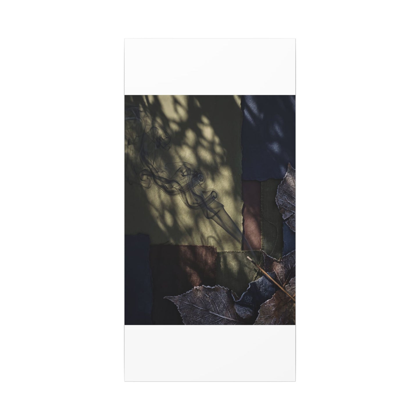 Ma Incense Smoke Canvas Art - Dark Japandi Dark Texture