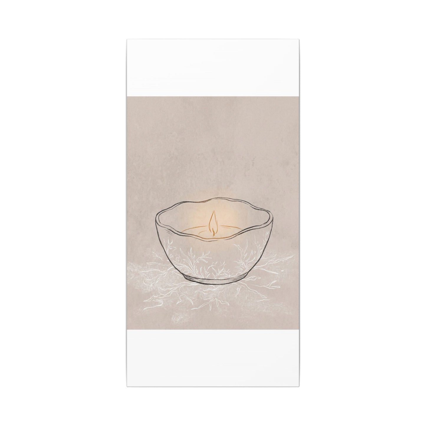 Ceramic Bowl Minimal Line Canvas Art | Neutral Japandi Art