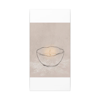 Ceramic Bowl Minimal Line Canvas Art | Neutral Japandi Art