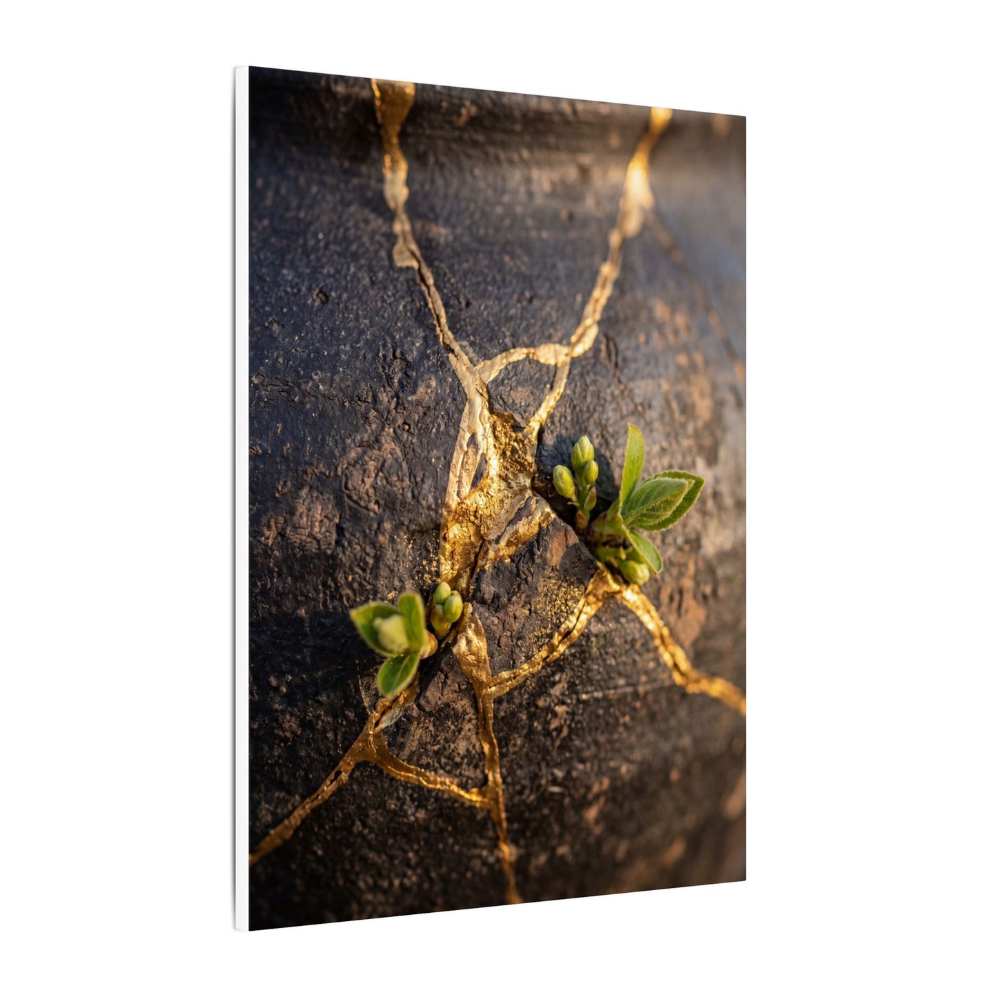 Rust Patina Gold Repair Canvas Art | Resilient Kintsugi Art